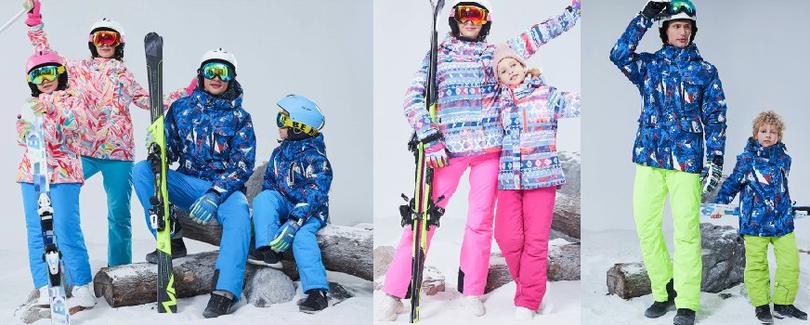 Одинаковые лыжные костюмы для всей семьи